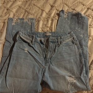 Distressed Light Blue Women's Baggy Jeans